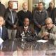 Members of the Bridgeport Guardians, a Connecticut minority-officers group, held a press conference Feb. 18, 2015, to discuss a letter that threatens a black officer and that they believe came from inside the Bridgeport Police Department.
WVIT-TV screenshot